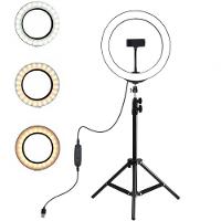 Ring Light Iluminador Led Usb 10 Polegadas 26cm Com Suporte Tripé 2 Metros - 3