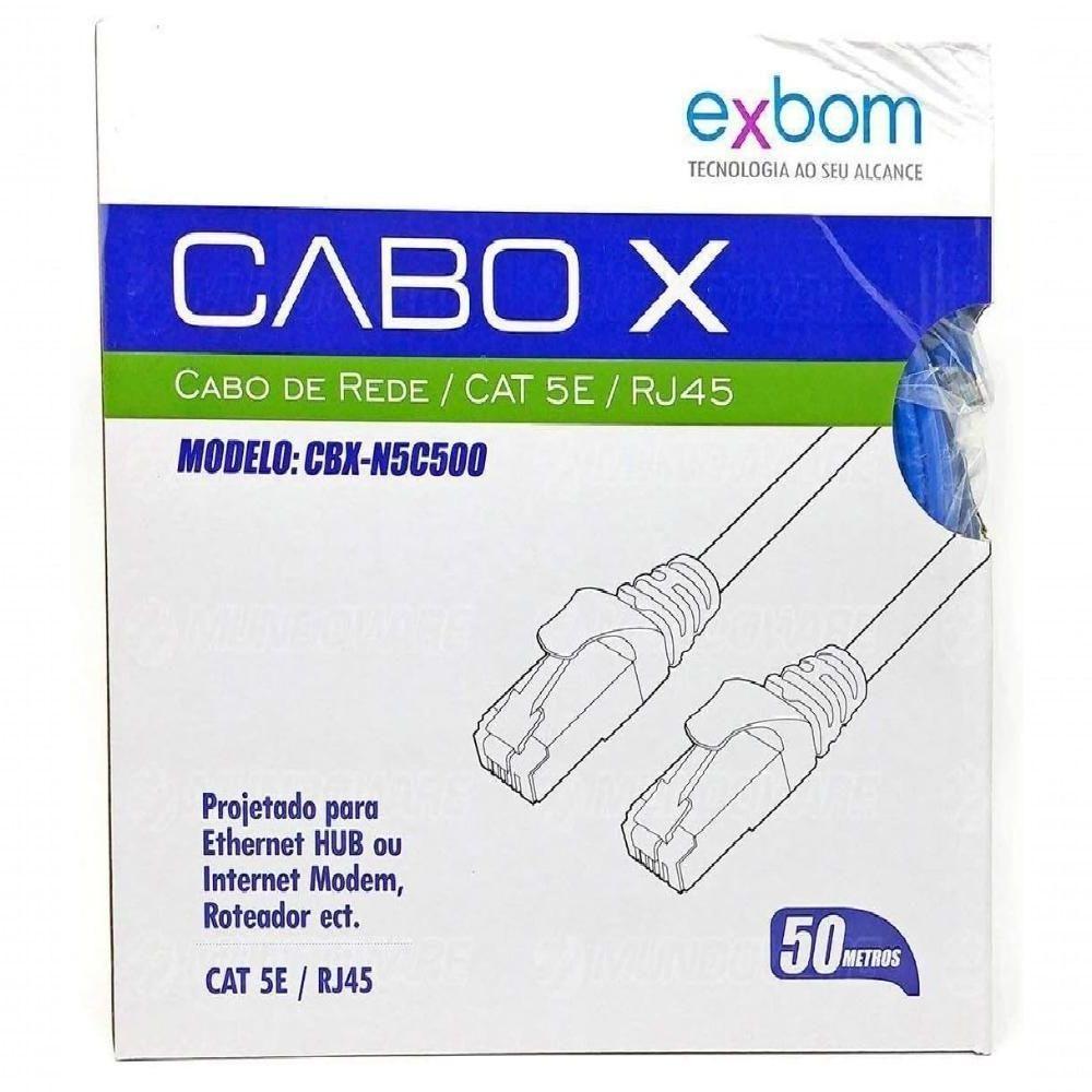 Cabo De Rede Cat5e Patch Cord De 50 Metros Ethernet Montado Exbom - 3