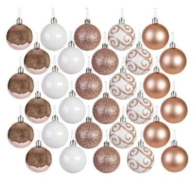 Bola Mista Fosca-glitter-lisa-decorada Rose 6cm - 30unidades
