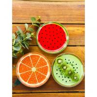 Prato Laranja Sobremesa Em Vidro Para Presente - 3