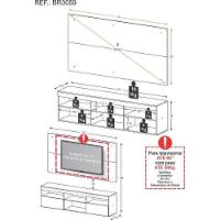 Rack Com Painel Tv 65" Holanda Br3059 Preto