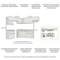 Cozinha Completa De Canto Rodapé Multimóveis Branco/dourado - 6