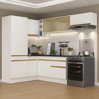 Armário De Cozinha Completa Canto Multimóveis Branco/dourado - 1