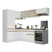 Armário De Cozinha Completa Canto Multimóveis Branco/dourado - 2