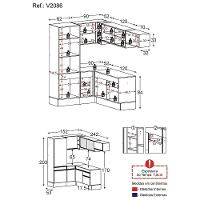 Armário De Cozinha Completa Canto Multimóveis Branco/dourado - 5