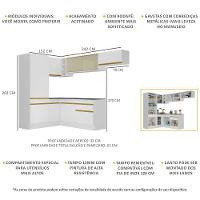 Armário De Cozinha Completa Canto Multimóveis Branco/dourado - 6