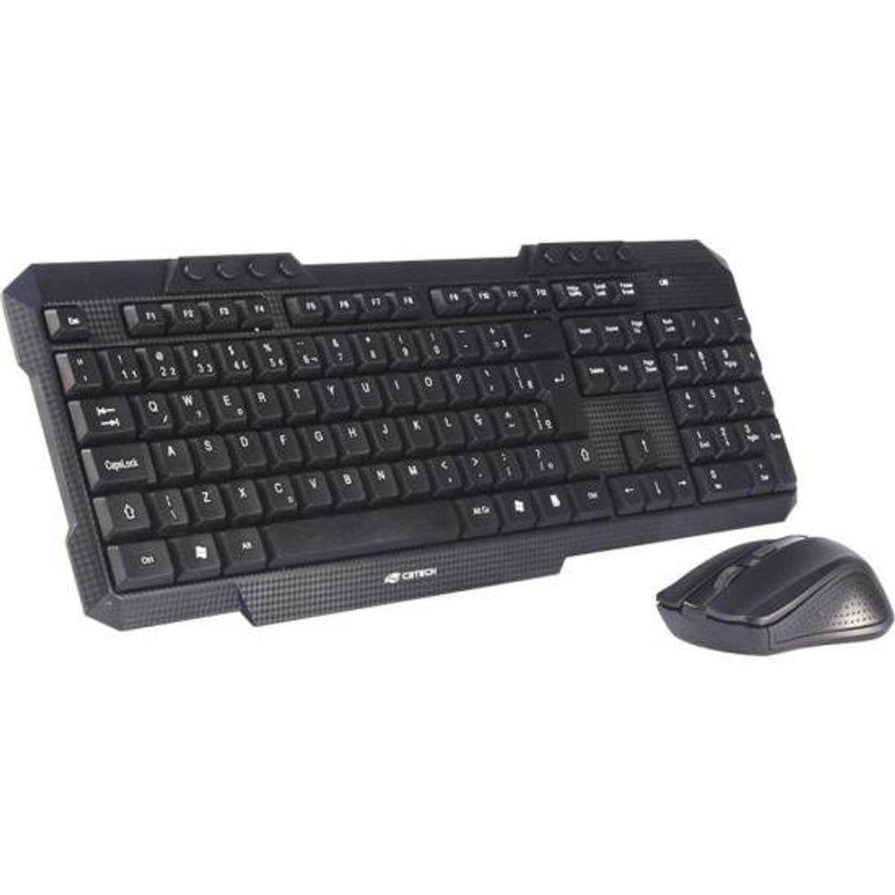 Kit Teclado E Mouse C3tech K-w10 Sem Fio Preto - 1