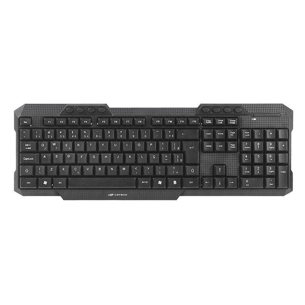 Kit Teclado E Mouse C3tech K-w10 Sem Fio Preto - 3