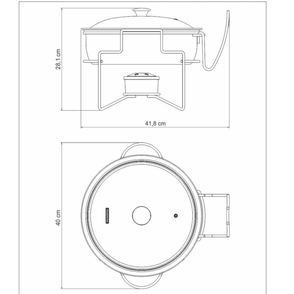 Rechaud Redondo 4,3 L Em Aço Inox Banho Maria - 4