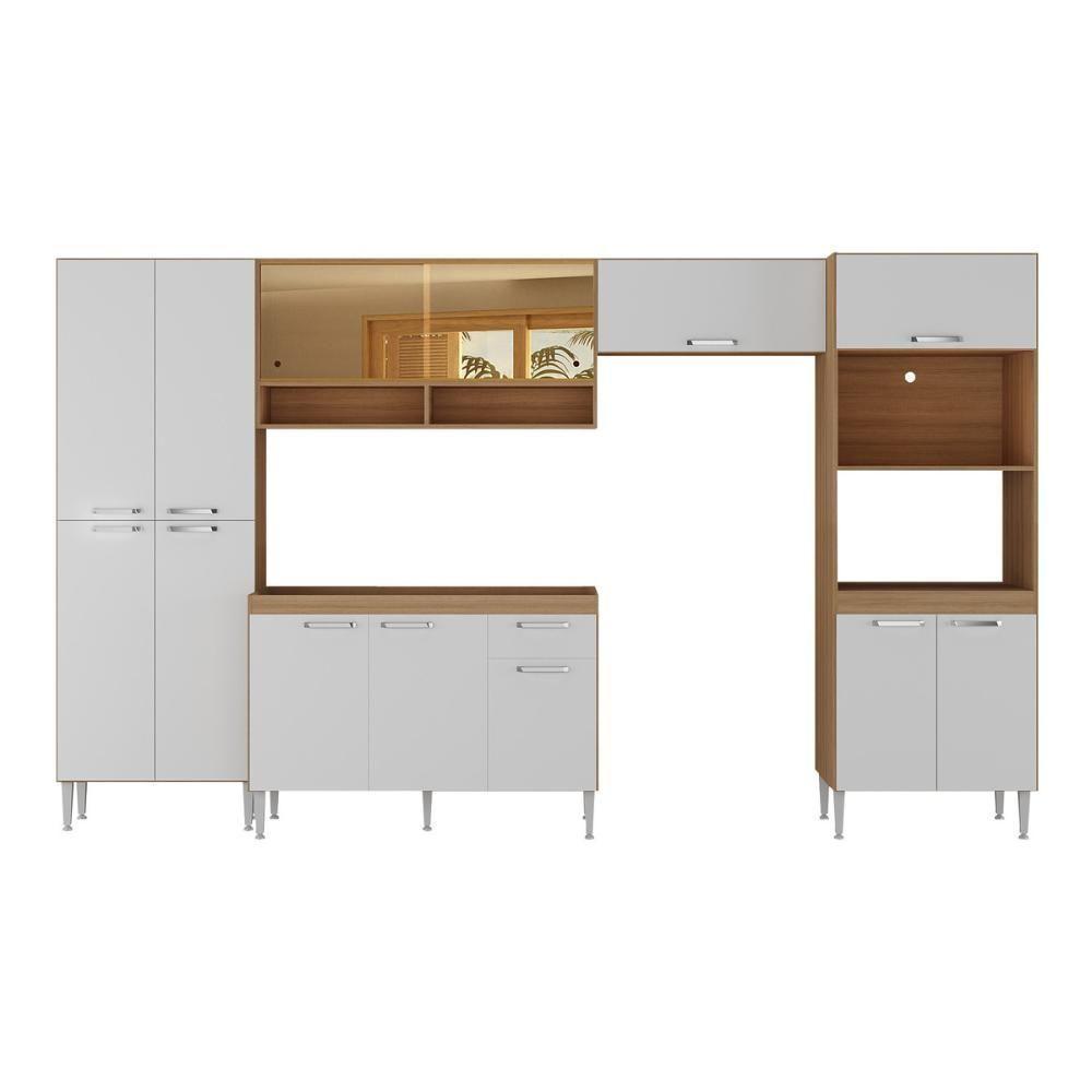 Armário De Cozinha Completa Com Gabinete De Pia 5 Pçs Paris Multimóveis Rustic-branco Rustic-branco - 5