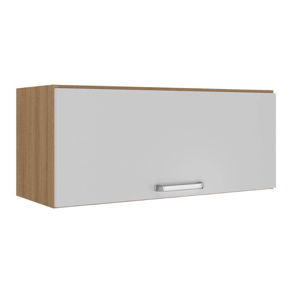 Armário Aéreo 80cm Com 1 Porta Basculante Paris Mutimóveis Mp2187 Rustic-branco Rustic-branco - 1