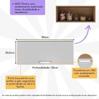 Armário Aéreo 80cm Com 1 Porta Basculante Paris Mutimóveis Mp2187 Rustic-branco Rustic-branco - 5