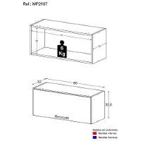Armário Aéreo 80cm Com 1 Porta Basculante Paris Mutimóveis Mp2187 Rustic-branco Rustic-branco - 6