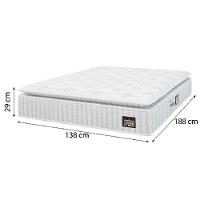 Cama Box Colchão Casal Espuma D33 Vangogh Pillow Top 138x188x67cm Branco-Cinza Hellen Suporta até 120kg por Pessoa - 3