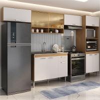 Armário De Cozinha Completa Com Gabinete Pia E Torre Quente Paris Rustic-branco Rustic-branco - 6