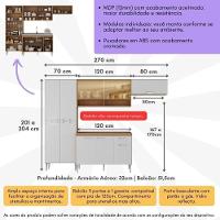 Armário De Cozinha Compacta Com Balcão Para Pia E Paneleiro Paris Rustic-branco Rustic-branco - 6