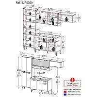 Armário De Cozinha Compacta Com Balcão Para Pia E Paneleiro Paris Rustic-branco Rustic-branco - 8