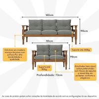 Jogo De Sofá Madeira Maciça 2 E 3 Lugares Liz Multimóveis Cr7004 Imbuia/cinza Imbuia/cinza