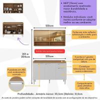 Kit Armário Cozinha Compacta 120cm Com Balcão Para Pia Paris Multimóveis Rustic-branco Rustic-branco - 6