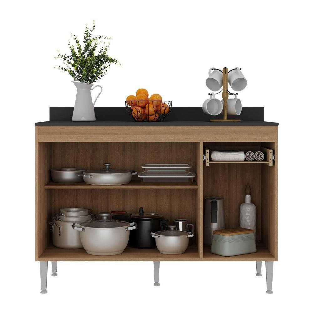 Balcão De Cozinha 120cm Gabinete Para Pia Paris Multimóveis Mp2233 Rustic-branco Rustic-branco - 3