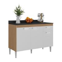 Balcão De Cozinha 120cm Gabinete Para Pia Paris Multimóveis Mp2233 Rustic-branco Rustic-branco - 1