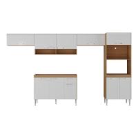 Armário De Cozinha Modulada Com Balcão De Pia E Torre Quente Paris Rustic-branco Rustic-branco - 5