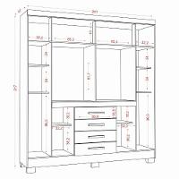 Guarda Roupa Napoli 8 Portas 4 Gavetas Com Espelho Aramoveis Atacama Com Off White - 3