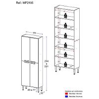 Paneleiro Com 4 Portas Paris Multimóveis Mp2185 Rustic-branco Rustic-branco - 5