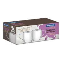 Conjunto De Xícaras Inox Tramontina Para Chá E Capuccino Acabamento Brilho 2 Peças Tramontina