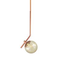 Lustre Pendente On Ly - Bronze Com Globo De Vidro âmbar - 1