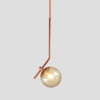 Lustre Pendente On Ly - Bronze Com Globo De Vidro âmbar - 5