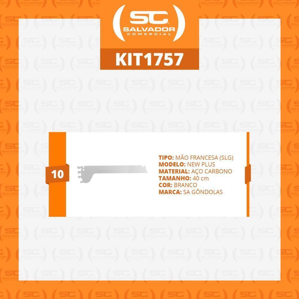 Kit 10 Mãos Francesas Apoio Para Bandeja 40cm Slg Gôndolas New Plus - Sa Gôndolas - 2