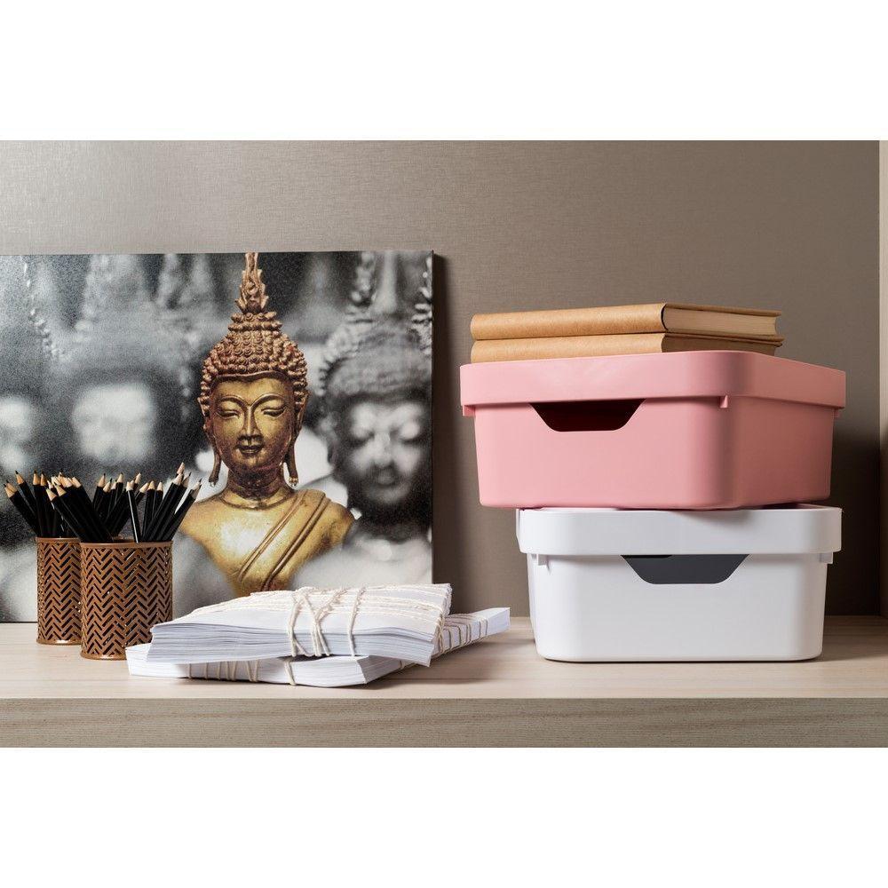 Kit De Caixa Organizadora Cube Com Tampa Chumbo 03 Peças - 2