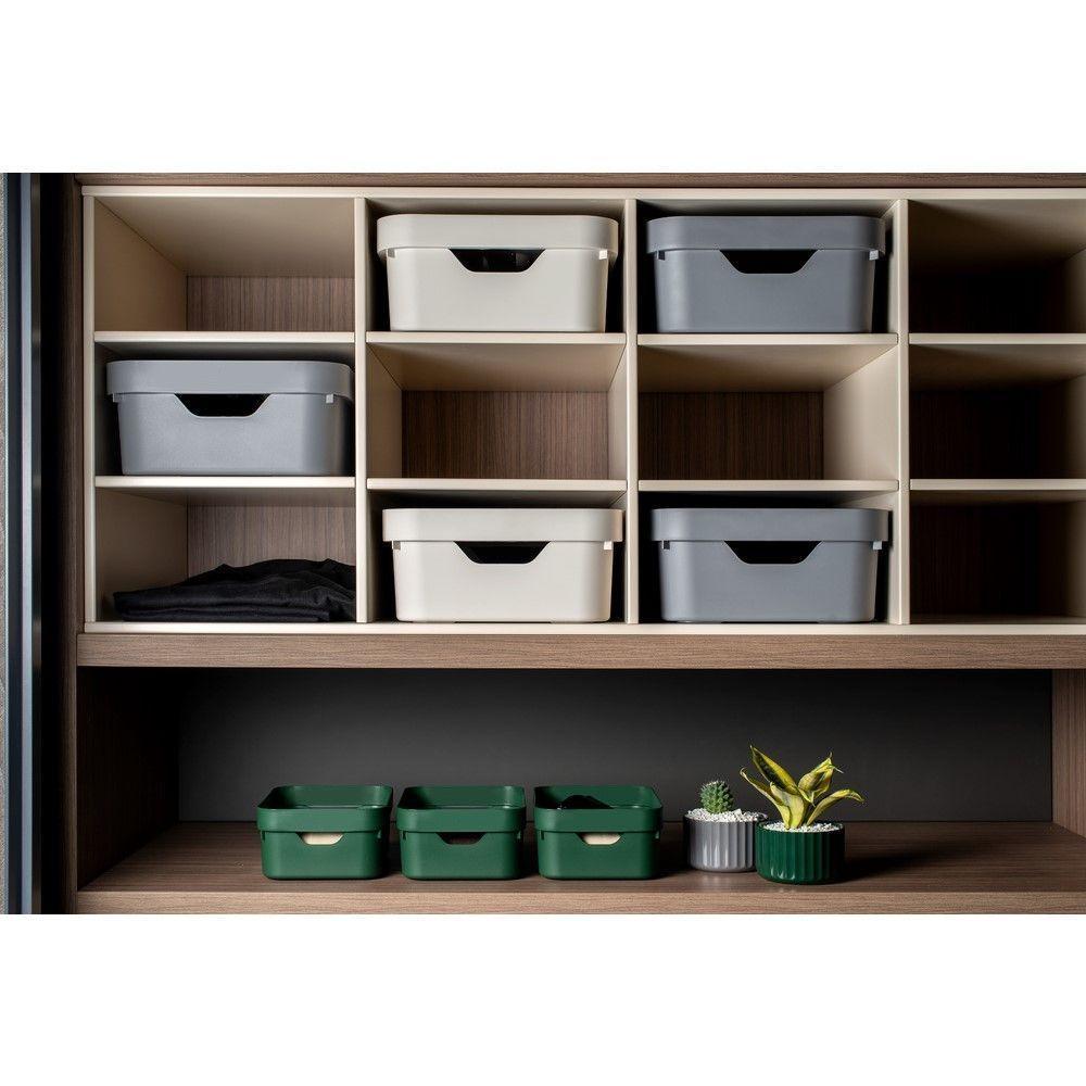 Kit De Caixa Organizadora Cube Com Tampa Chumbo 03 Peças - 4