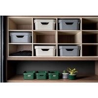 Kit De Caixa Organizadora Cube Com Tampa Chumbo 03 Peças