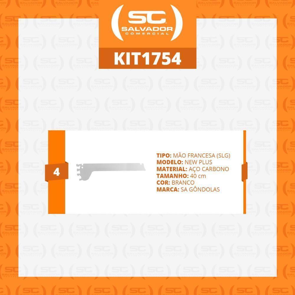 Kit 4 Mãos Francesas Apoio Para Bandeja 40cm Slg Gôndolas New Plus - Sa Gôndolas - 2