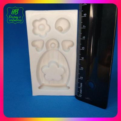 Molde Silicone Gaiola Pássaro Jardim Flor Coração