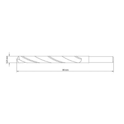 Broca Para Concreto 25x160 Mm 1" Em Aço Especial Com Acabamento Jateado Din 8039