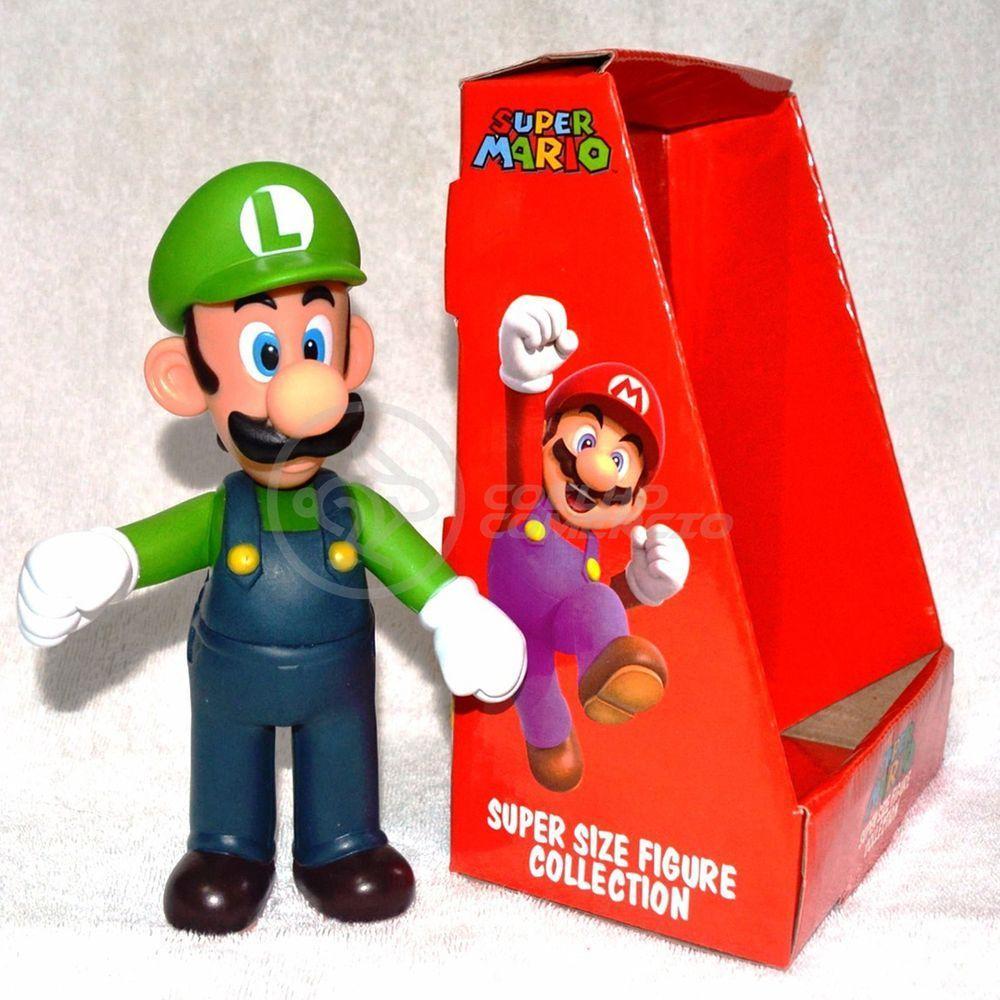 Boneco Action Figure Luigi Articulado Colecionável Grande Super Size 23cm - Super Mario World - 5