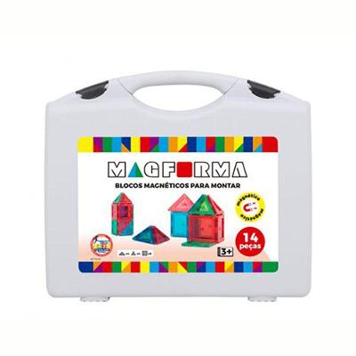 Blocos Magnéticos - Maleta Com 14 Peças - Acrílico