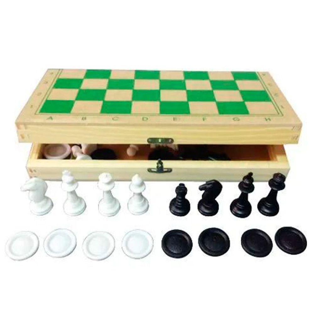 Brinquedos Educativos Jogo de Xadrez e Damas - 1