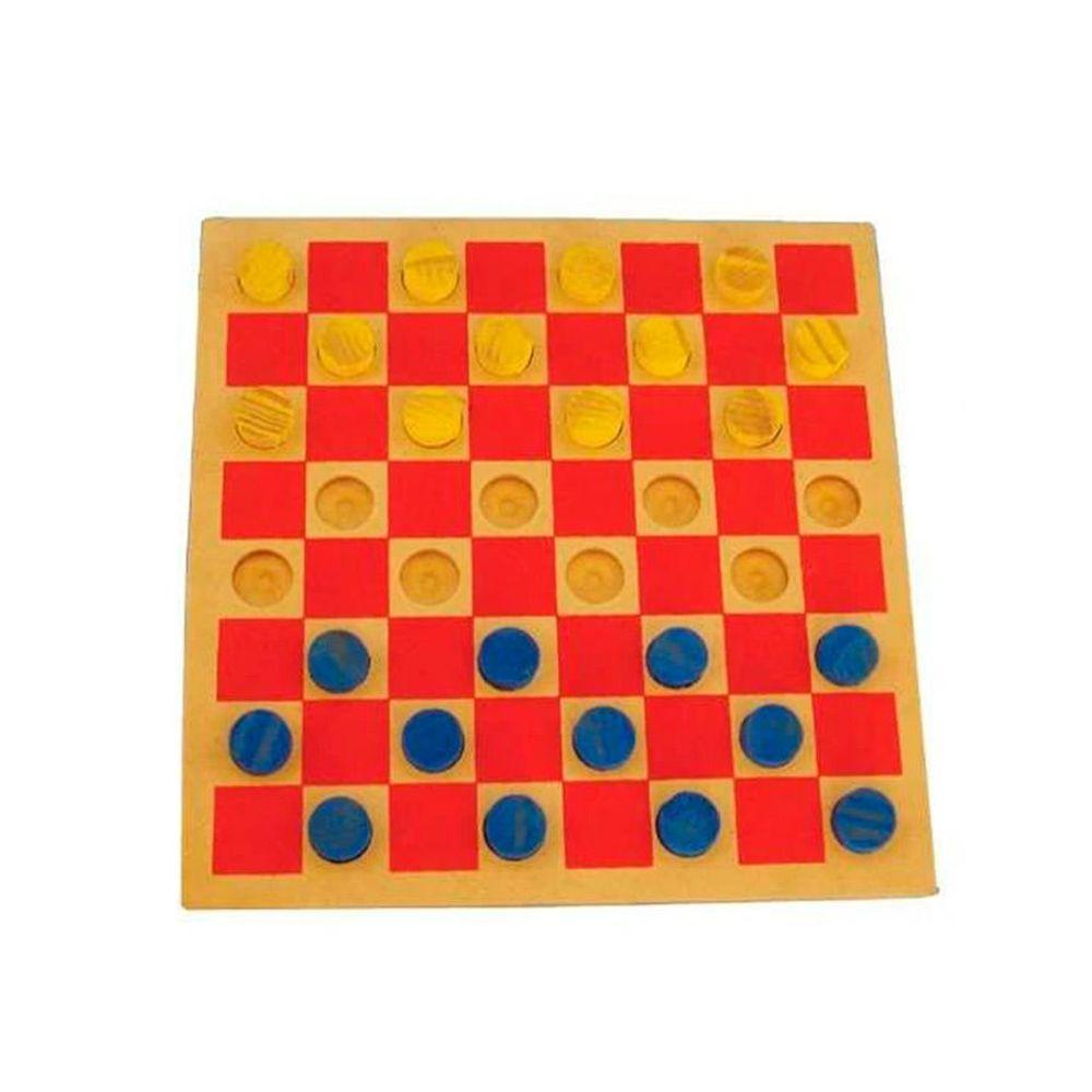 Brinquedos Educativos Jogo Damas em Mdf 24 Peças - 1