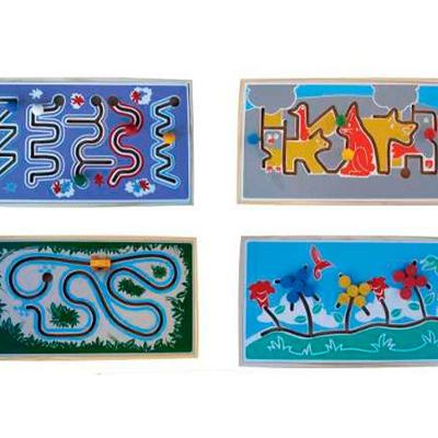 Brinquedos Educativos 4 Painéis Psicomotores Ilustrados