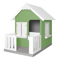 Casinha De Brinquedo Com Cercado E Cobertura Mdf Verde/branco - Criança Feliz - 1