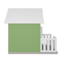 Casinha De Brinquedo Com Cercado E Cobertura Mdf Verde/branco - Criança Feliz - 3