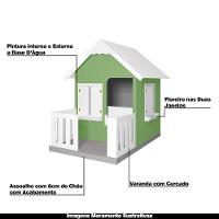 Casinha De Brinquedo Com Cercado E Cobertura Mdf Verde/branco - Criança Feliz - 7