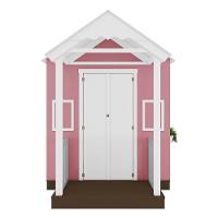 Casinha De Brinquedo Artesanal Com Varanda Mdf Branco/rosa L12 - Criança Feliz - 3