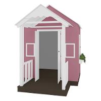 Casinha De Brinquedo Artesanal Com Varanda Mdf Branco/rosa L12 - Criança Feliz - 8
