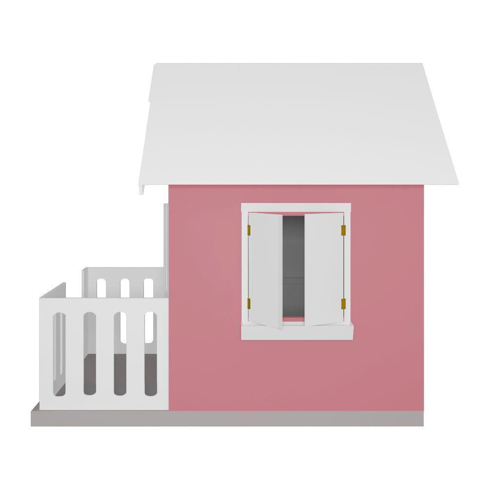 Casinha De Brinquedo Com Cercado E Cobertura Mdf Rosa/branco - Criança Feliz - 4