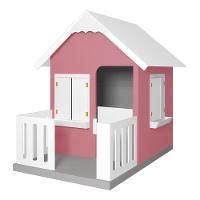 Casinha De Brinquedo Com Cercado E Cobertura Mdf Rosa/branco - Criança Feliz - 1